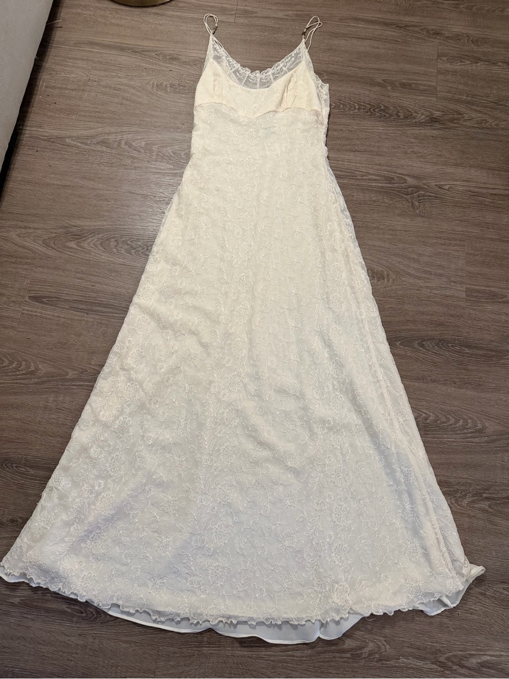 Vintage Peace Love & Light Collection Ivory Bridal Wedding Slip Dress Size 7 6 4